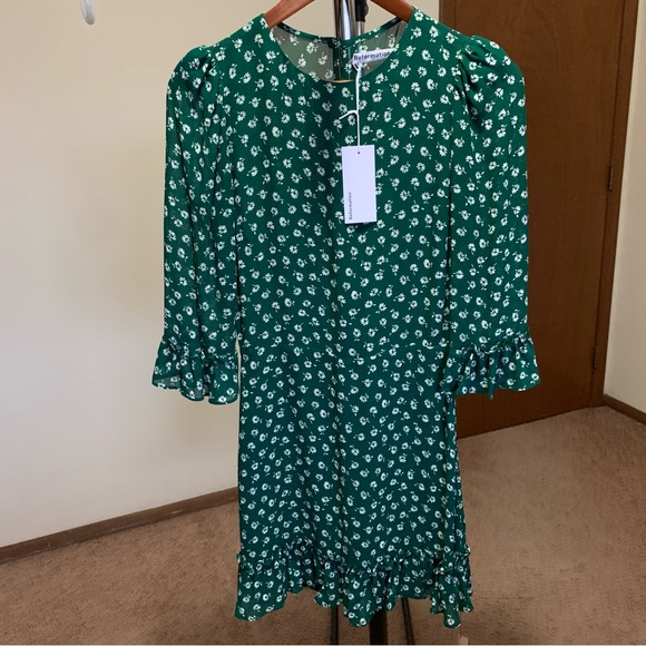Reformation Doutzen Mini Dress Chive Floral NWT 4 - Picture 4 of 12